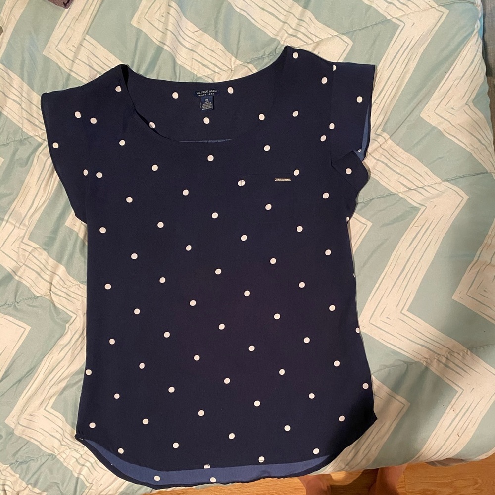 Lightweight polka dot blouse